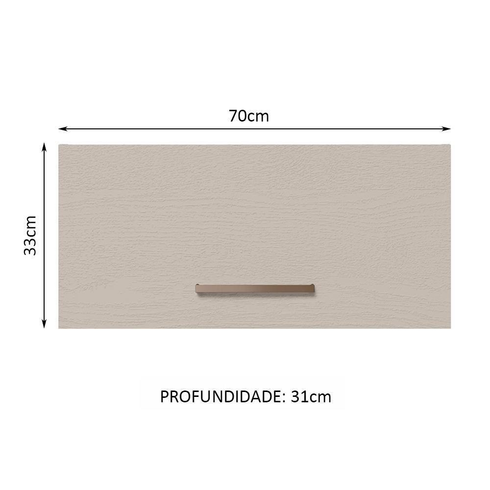 Armário Aéreo 70 Cm 1 Porta Basculante Rustic/crema Agata Madesa Rustic/crema - 10