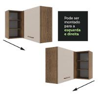 Armário Aéreo De Canto 1 Porta Para Linha De 60 Cm De Profundidade Rustic/crema Agata Madesa - 5
