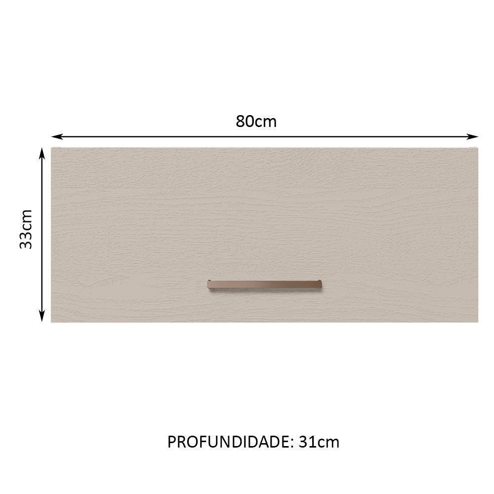 Armário Aéreo 80 Cm 1 Porta Basculante Rustic/crema Agata Madesa Rustic/crema - 9