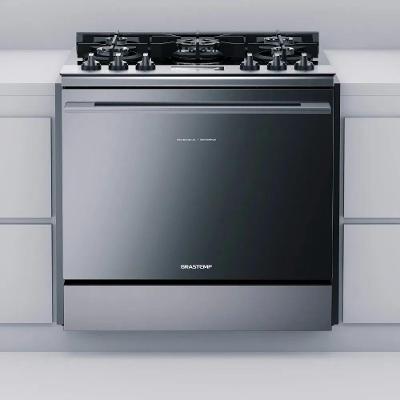 Fogão de Embutir 5 Bocas Gás Brastemp BYS5VCRRNA Mesa Vidro Temperado Superautomático Inox 220V