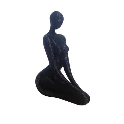 Estatueta Decorativa Moderna Mulher Sensual Escultura Chique Preto