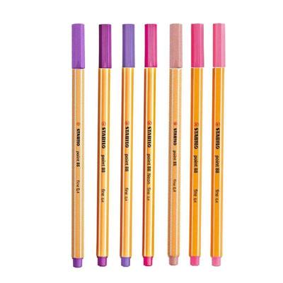 Caneta Fineliner 0.4mm Point 88 7 Tons De Rosa E Roxo - Stabilo