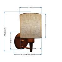 Arandela Cilíndrica Md-2009 Base Cobre Cúpula Em Tecido 14x15cm Rustico Bege - Bivolt - 3