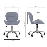 Kit 8 Cadeiras Office Eiffel Slim Com Base Giratória E Ajustável Cinza - 2