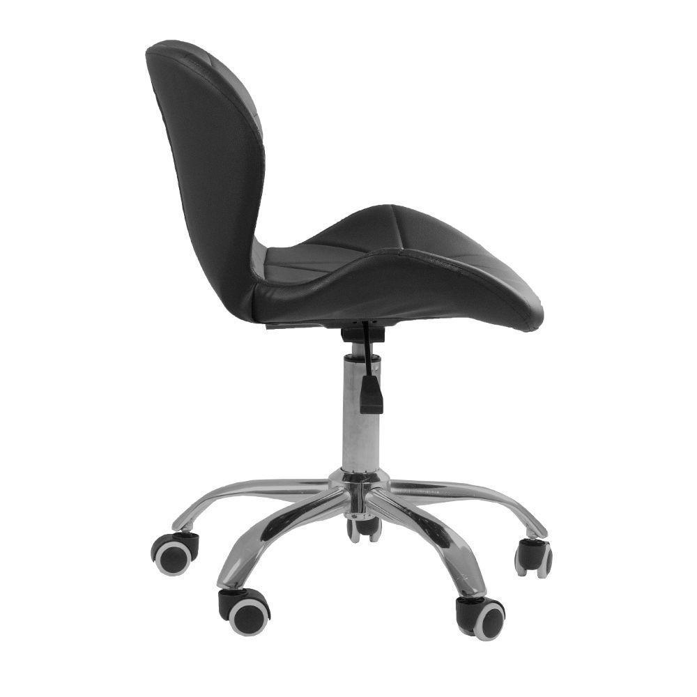 Kit 2 Cadeiras Office Eiffel Slim Com Base Giratória E Ajustável Preto - 5