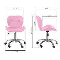 Kit 6 Cadeiras Office Eiffel Slim Com Base Giratória E Ajustável Rosa - 6