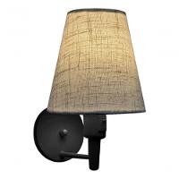 Kit-2 Arandela Cone Md-2013 Preto C- Inter Liga E Desl Cúpula Em Tecido Rustico Bege - Bivolt - 6