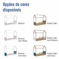 Cama Infantil Montessoriana Casinha Menino Menina Solteiro Com Proteção Lateral Aveiro Com Branco - 9