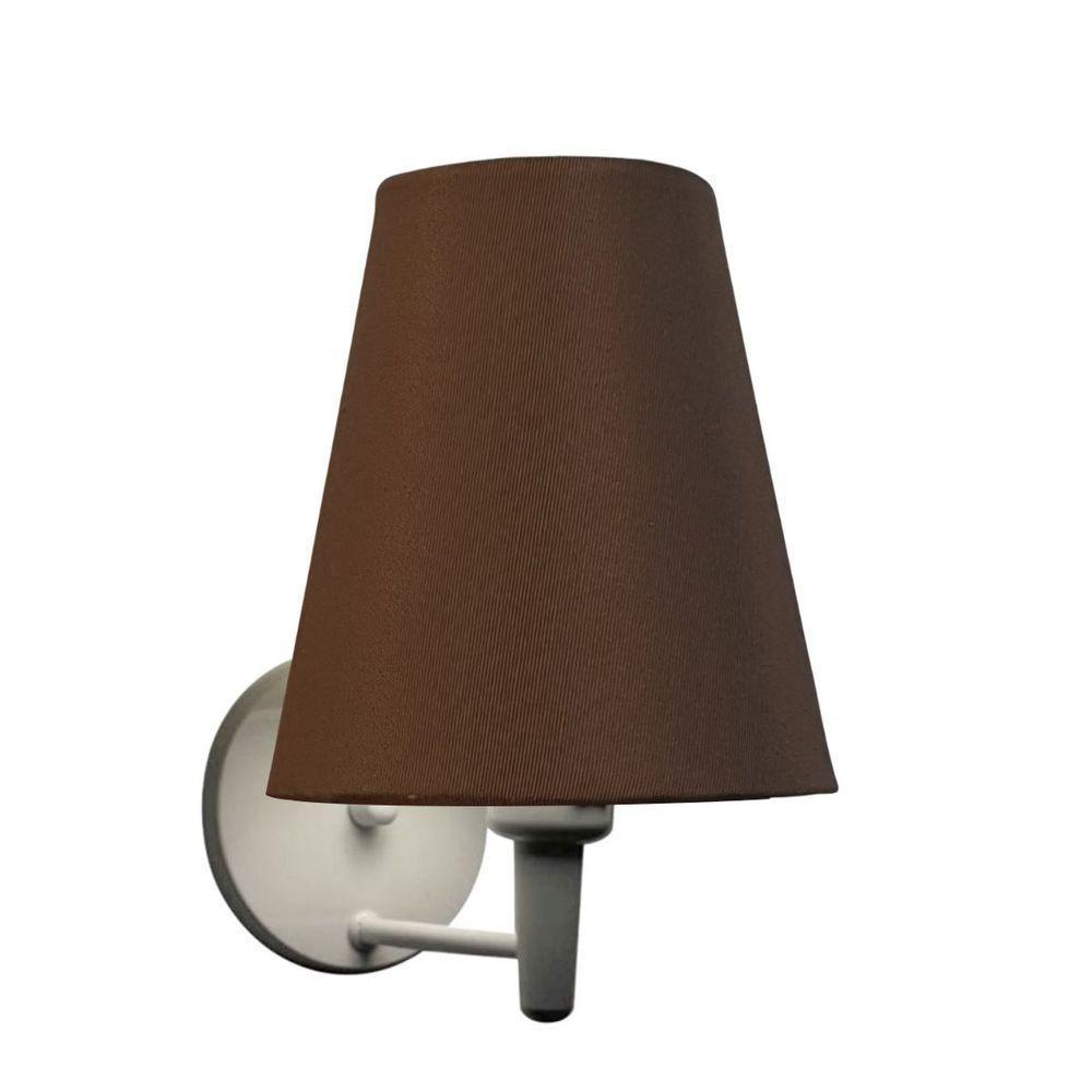 Arandela Cone Md-2007 Base Branco Cúpula Em Tecido 20-08x18cm Café - Bivolt - 3