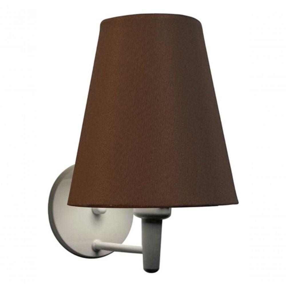 Arandela Cone Md-2007 Base Branco Cúpula Em Tecido 20-08x18cm Café - Bivolt - 6