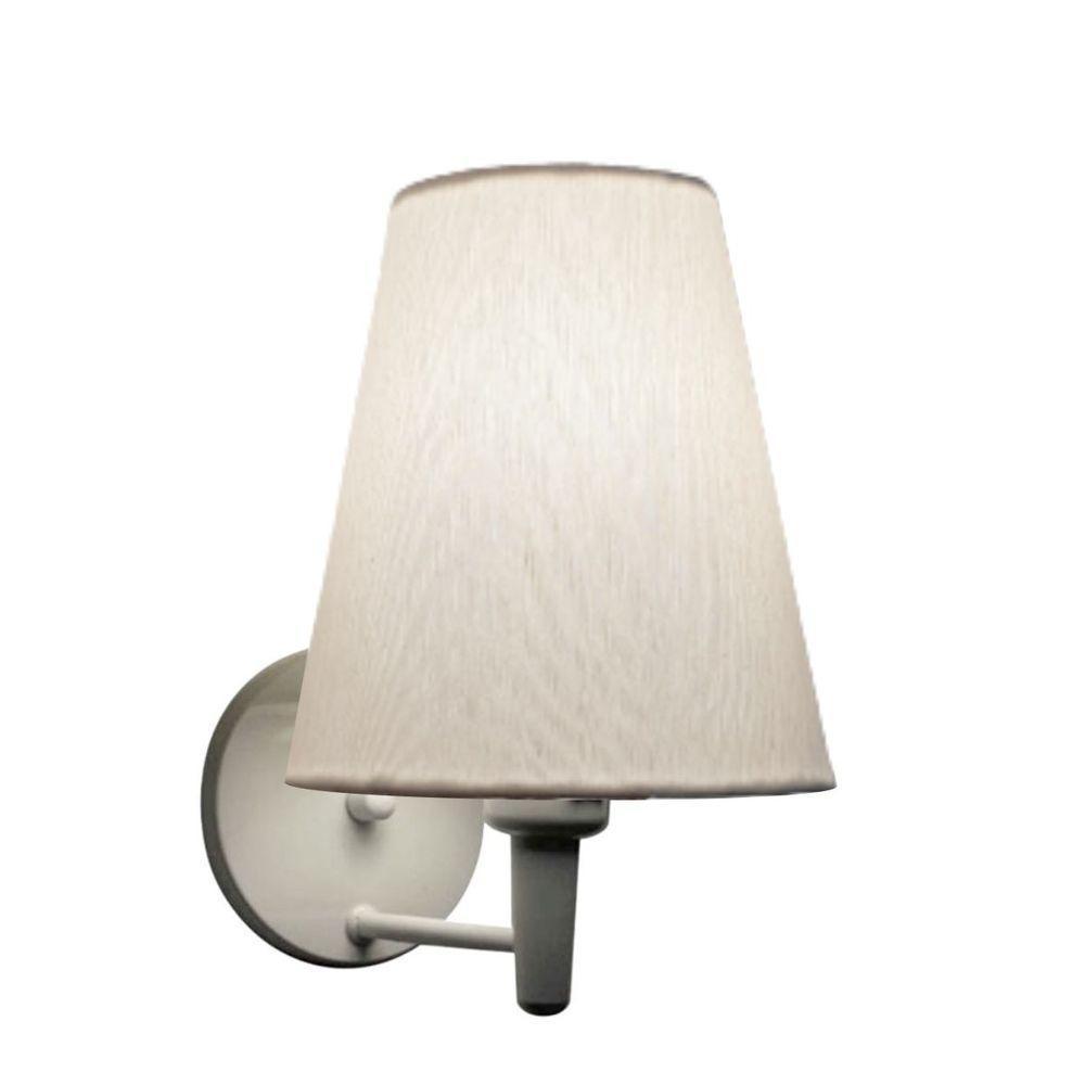 Arandela Cone Md-2007 Base Branco Cúpula Em Tecido 20-08x18cm Branco - Bivolt - 1