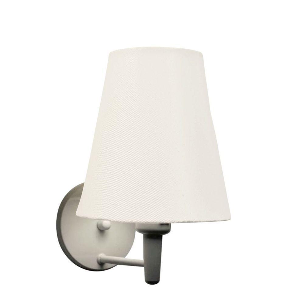 Arandela Cone Md-2007 Base Branco Cúpula Em Tecido 20-08x18cm Branco - Bivolt - 3