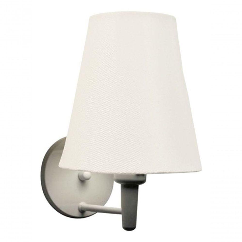 Arandela Cone Md-2007 Base Branco Cúpula Em Tecido 20-08x18cm Branco - Bivolt - 6