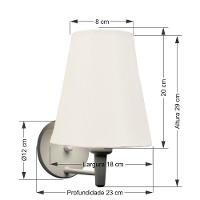 Arandela Cone Md-2007 Base Branco Cúpula Em Tecido 20-08x18cm Branco - Bivolt - 2