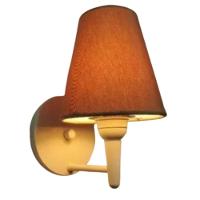 Arandela Cone Md-2004 Base Branco Cúpula Em Tecido 14-14x07cm Palha - Bivolt - 1