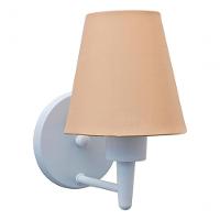 Arandela Cone Md-2004 Base Branco Cúpula Em Tecido 14-14x07cm Palha - Bivolt