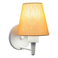 Arandela Cone Md-2004 Base Branco Cúpula Em Tecido 14-14x07cm Palha - Bivolt - 5