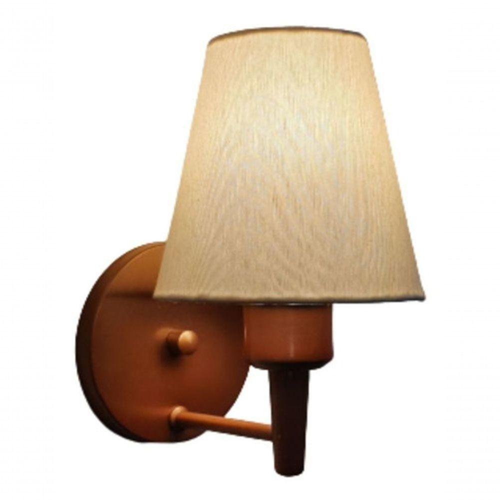 Arandela Cone Md-2004 Base Cobre Cúpula Em Tecido 14-14x07cm Algodão Crú - Bivolt - 4