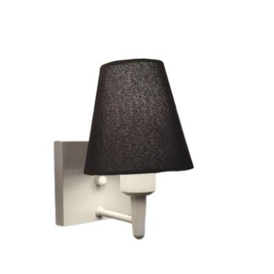 Arandela Quadrada Md-2034 Branco Cúpula Em Tecido Cone Preto - Bivolt