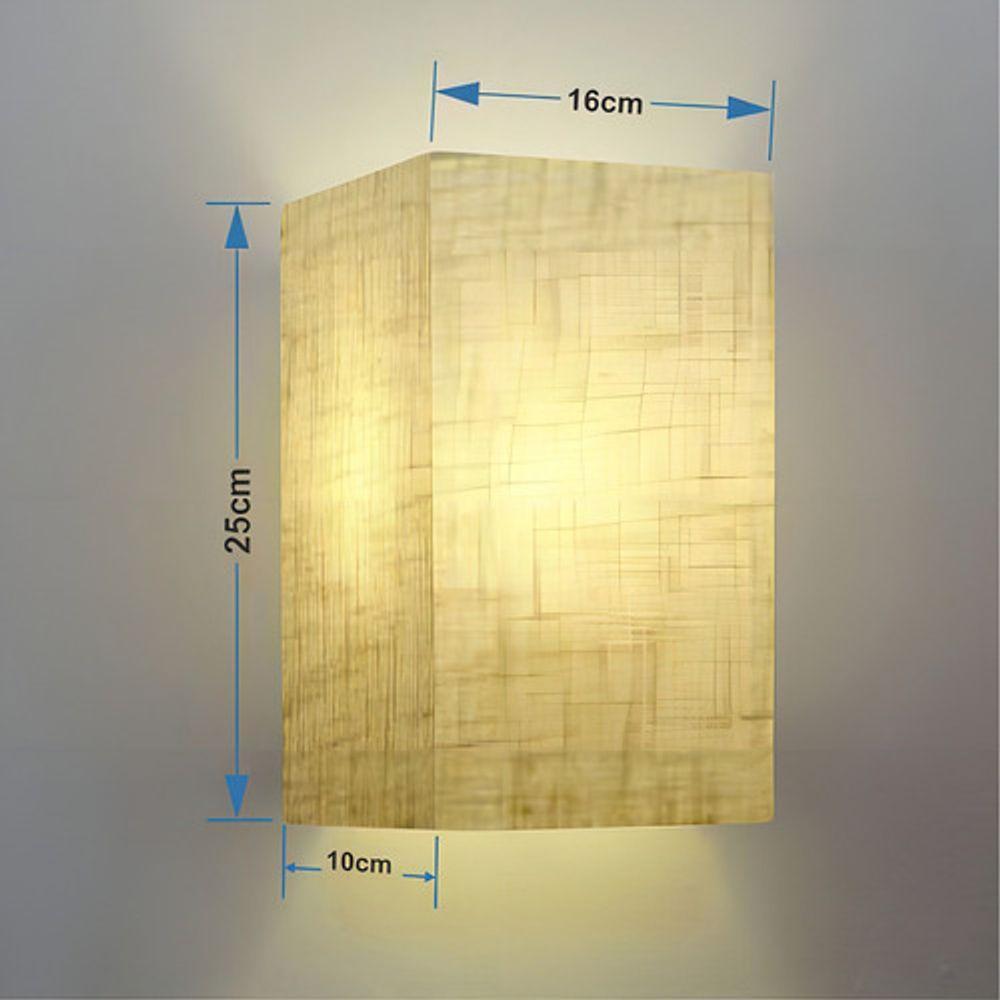 Arandela Retangular Retro Md-2002 Cúpula Em Tecido 25-16x10cm Rustico Bege - Bivolt - 6