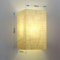 Arandela Retangular Retro Md-2002 Cúpula Em Tecido 25-16x10cm Rustico Bege - Bivolt - 6