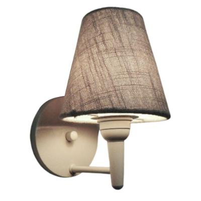 Arandela Cone Md-2004 Base Branco Cúpula Em Tecido 14-14x07cm Rustico Cinza - Bivolt
