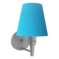 Arandela Cone Md-2013 Cinza C- Inter Liga E Desl Cúpula Em Tecido Azul Turquesa - Bivolt - 3