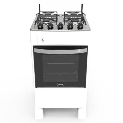 Fogão de Piso a Gás 4 Bocas Glp Realce Eletrodomésticos Cr209 Mesa Inox Automático Branco Bivolt