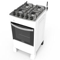 Fogão 4 Bocas A Gás Acendimento Automático Realce Bivolt Cr209 Branco Branco 127/220 - 2