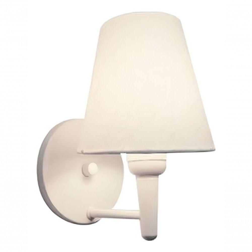 Arandela Cone Md-2004 Base Branco Cúpula Em Tecido 14-14x07cm Branco Tela - Bivolt - 3