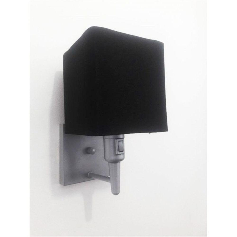 Arandela Quadrada Md-2019 Cinza C- Inter Liga E Desl Cúpula Em Tecido Preto - Bivolt - 1