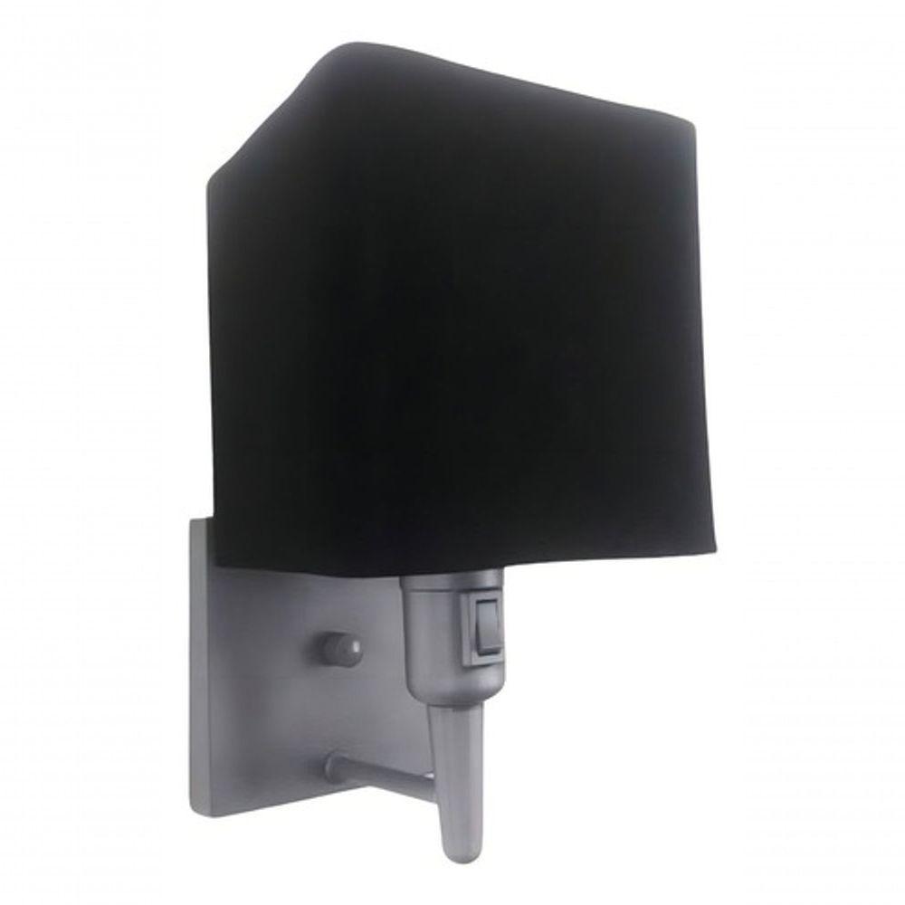 Arandela Quadrada Md-2019 Cinza C- Inter Liga E Desl Cúpula Em Tecido Preto - Bivolt - 3