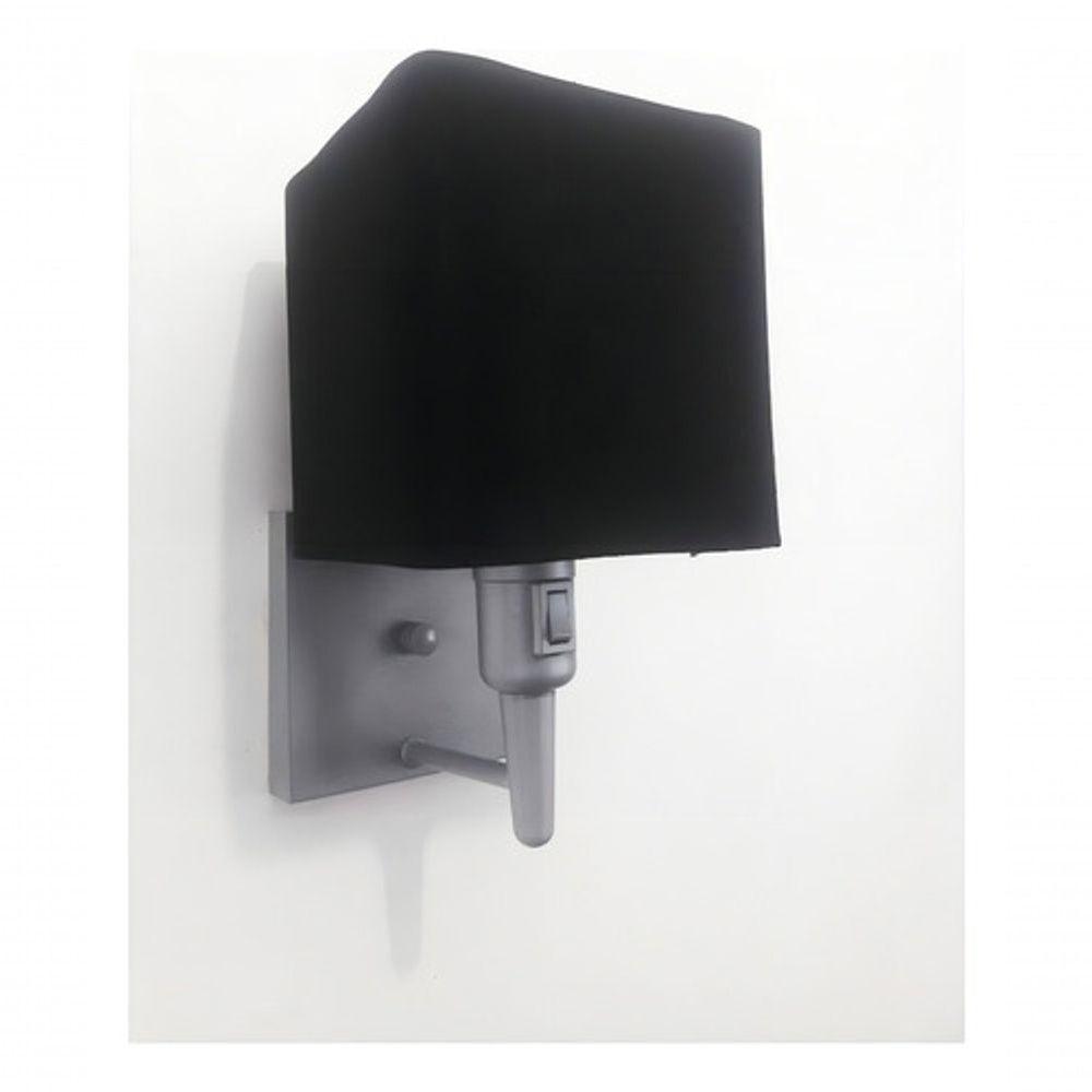 Arandela Quadrada Md-2019 Cinza C- Inter Liga E Desl Cúpula Em Tecido Preto - Bivolt - 5