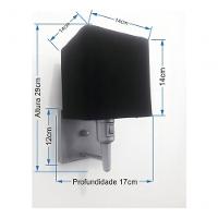 Arandela Quadrada Md-2019 Cinza C- Inter Liga E Desl Cúpula Em Tecido Preto - Bivolt