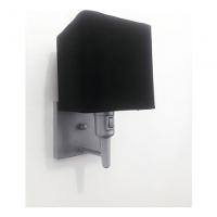 Arandela Quadrada Md-2019 Cinza C- Inter Liga E Desl Cúpula Em Tecido Preto - Bivolt - 5