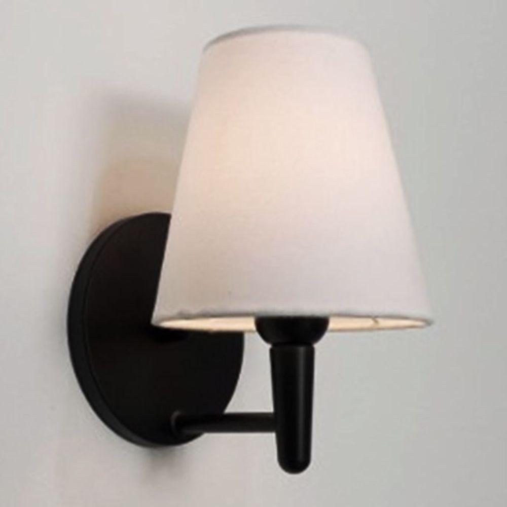 Arandela Cone Md-2004 Base Preto Cúpula Em Tecido 14-14x07cm Branco - Bivolt - 2