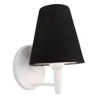 Arandela Cone Md-2004 Base Branco Cúpula Em Tecido 14-14x07cm Preto - Bivolt - 2