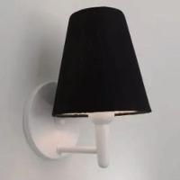 Arandela Cone Md-2004 Base Branco Cúpula Em Tecido 14-14x07cm Preto - Bivolt - 3