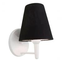 Arandela Cone Md-2004 Base Branco Cúpula Em Tecido 14-14x07cm Preto - Bivolt - 5