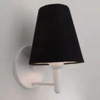 Arandela Cone Md-2004 Base Branco Cúpula Em Tecido 14-14x07cm Preto - Bivolt - 6