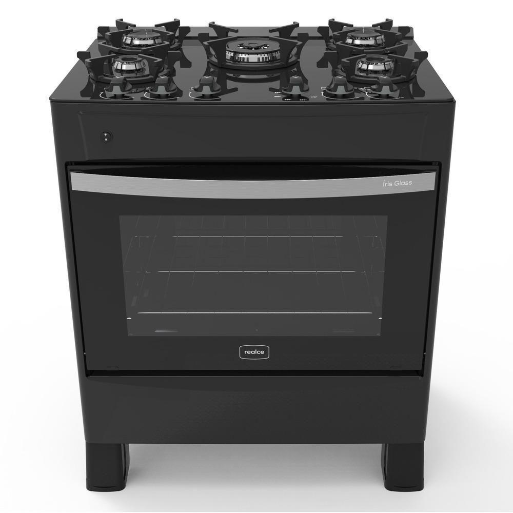 Fogão 5 Bocas A Gás Acendimento Automático Realce Glass Bivolt Cr212 Preto Preto 127/220 - 1