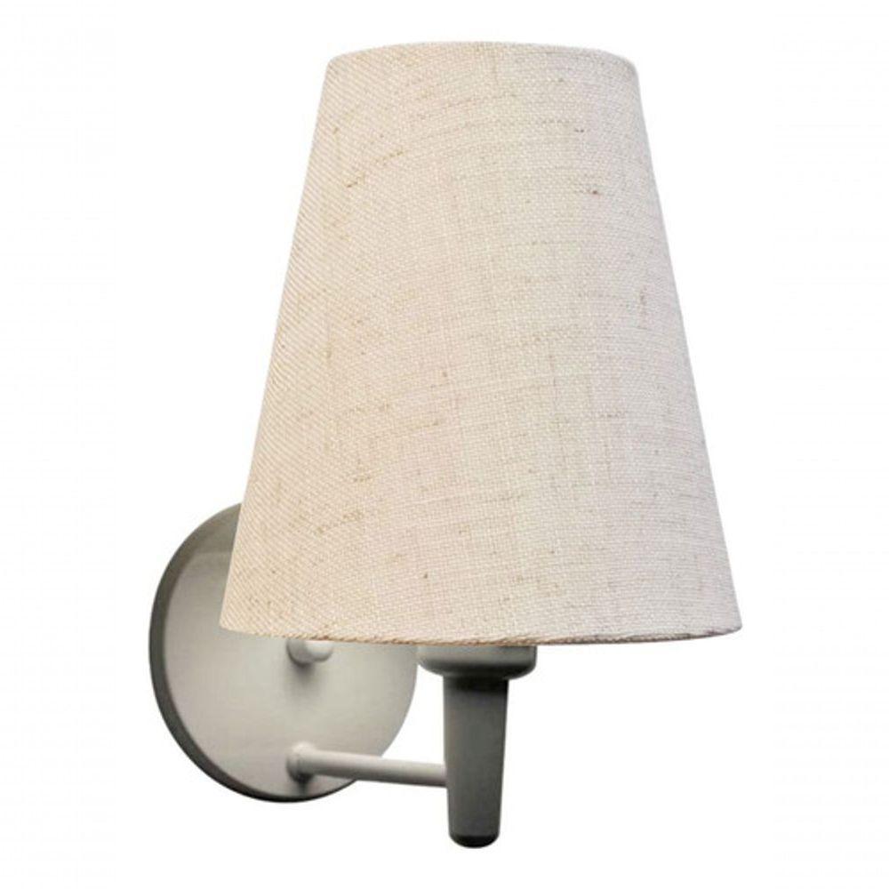 Arandela Cone Md-2007 Base Branco Cúpula Em Tecido 20-08x18cm Rustico Bege - Bivolt - 6