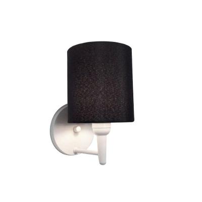 Arandela Cilíndrica Vivare Md-2009 Base Branco Cúpula Em Tecido - Bivolt Branco-preto 127/220v