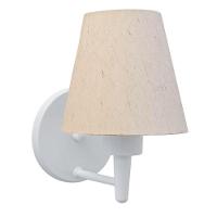 Arandela Cone Md-2004 Base Branco Cúpula Em Tecido 14-14x07cm Linho Bege - Bivolt - 3