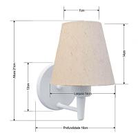 Arandela Cone Md-2004 Base Branco Cúpula Em Tecido 14-14x07cm Linho Bege - Bivolt - 5