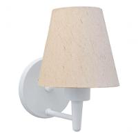 Arandela Cone Md-2004 Base Branco Cúpula Em Tecido 14-14x07cm Linho Bege - Bivolt - 6