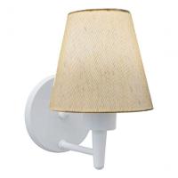 Arandela Cone Md-2004 Base Branco Cúpula Em Tecido 14-14x07cm Linho Bege - Bivolt - 7