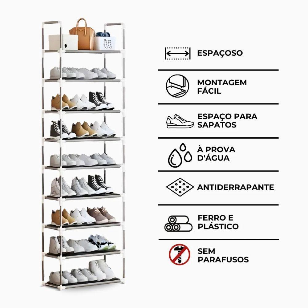 Sapateira Vertical Organizador Com 9 Prateleiras - 9