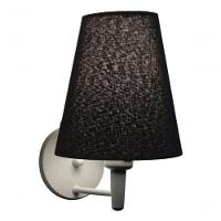 Arandela Cone Md-2007 Base Branco Cúpula Em Tecido 20-08x18cm Preto - Bivolt