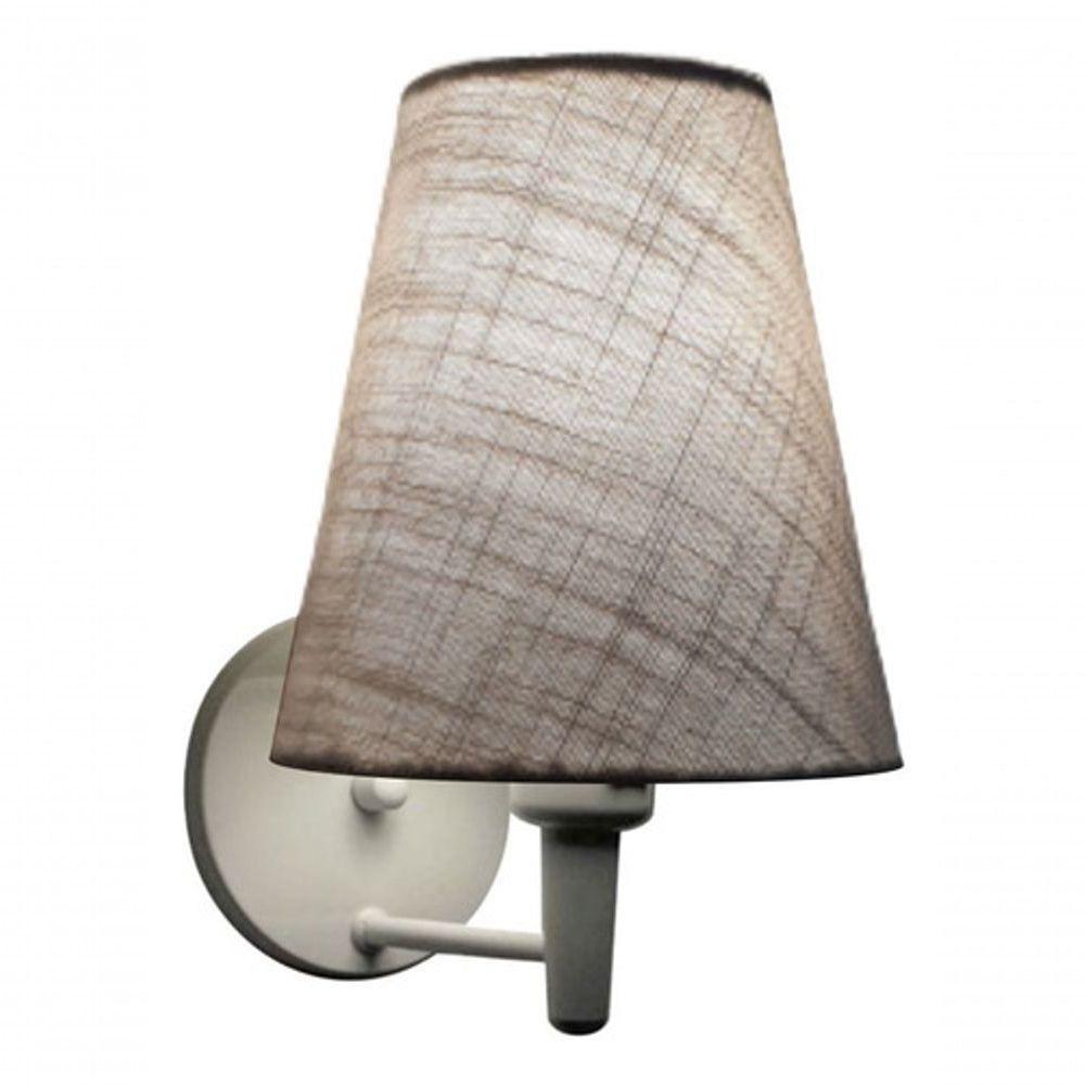 Arandela Cone Md-2007 Base Branco Cúpula Em Tecido 20-08x18cm Rustico Cinza - Bivolt - 4